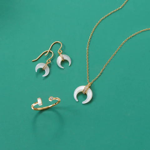 Crescent Gold Plated Necklace