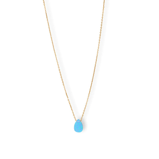 Synthetic Opal Pear Necklace