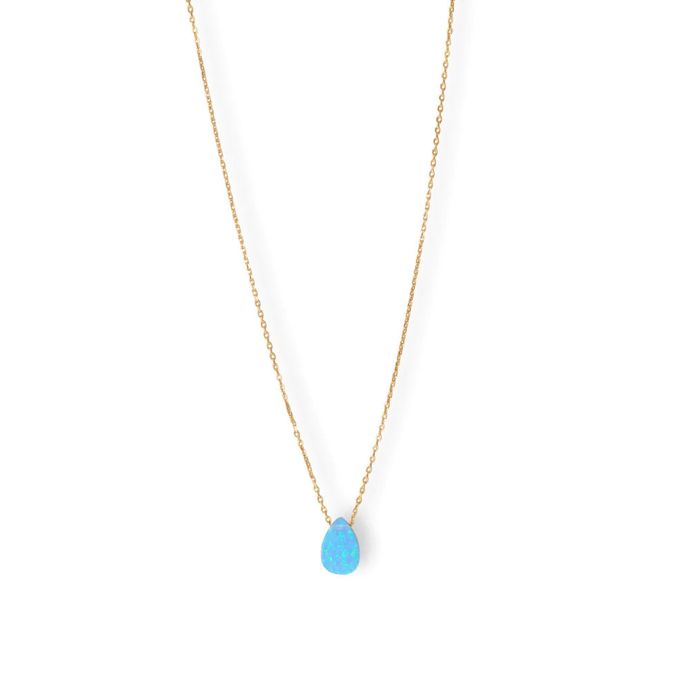 Synthetic Opal Pear Necklace