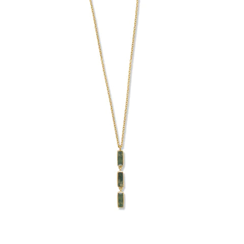 Moss Agate Drop Necklace