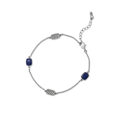 Sodalite and Woven Design Accent Bracelet