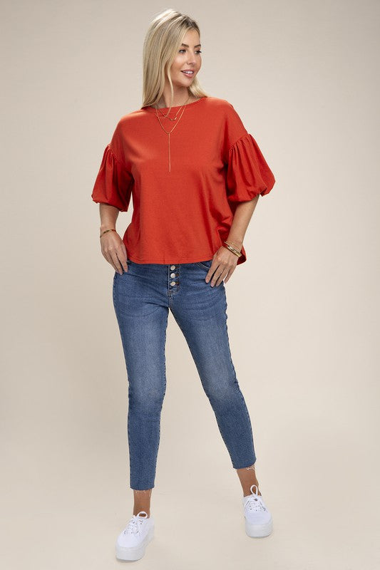 Ladies Bubble Sleeve Top