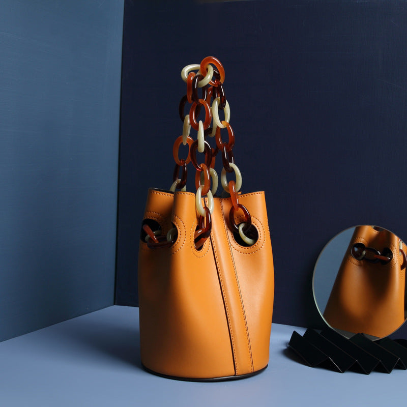 Women's Leather Bucket Bag
