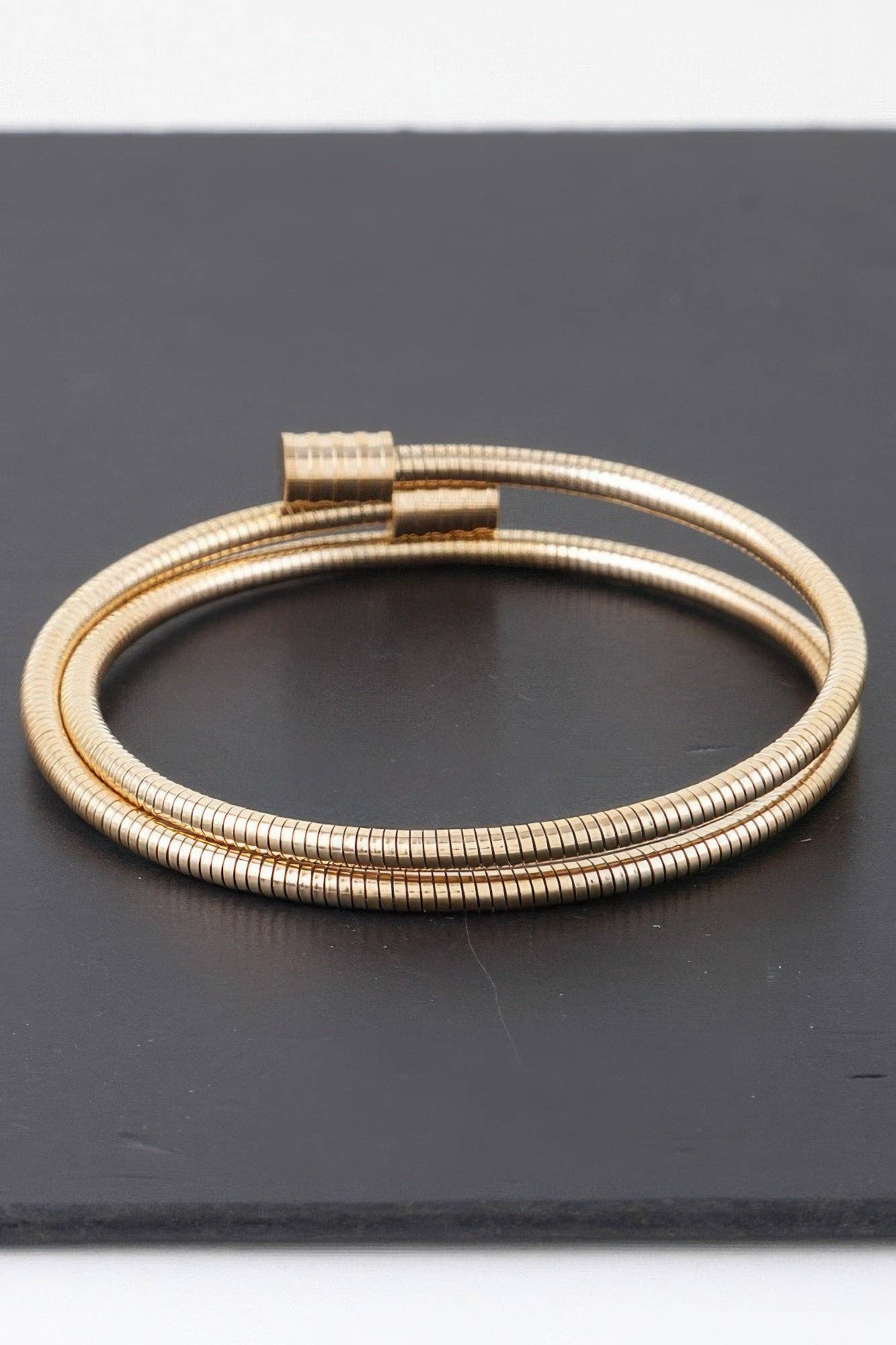 Coil Wrapped Bracelet: Silver