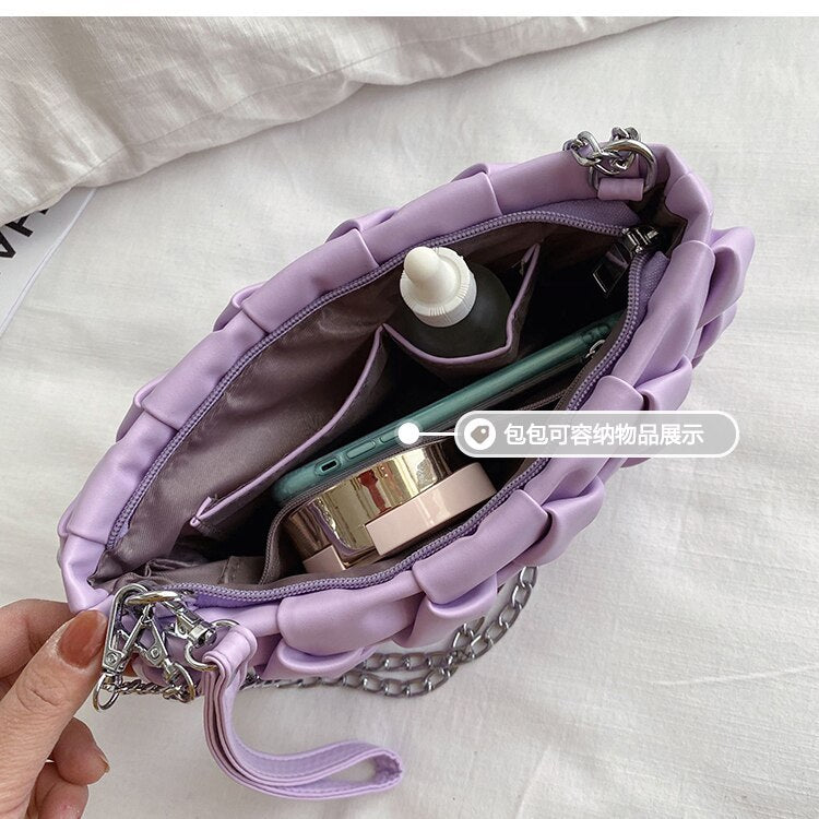 Woven Crossbody Chain  Bag