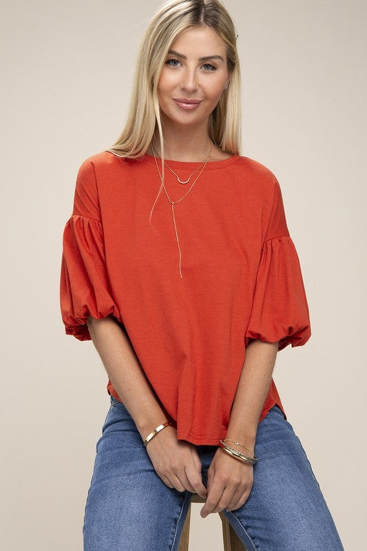 Ladies Bubble Sleeve Top