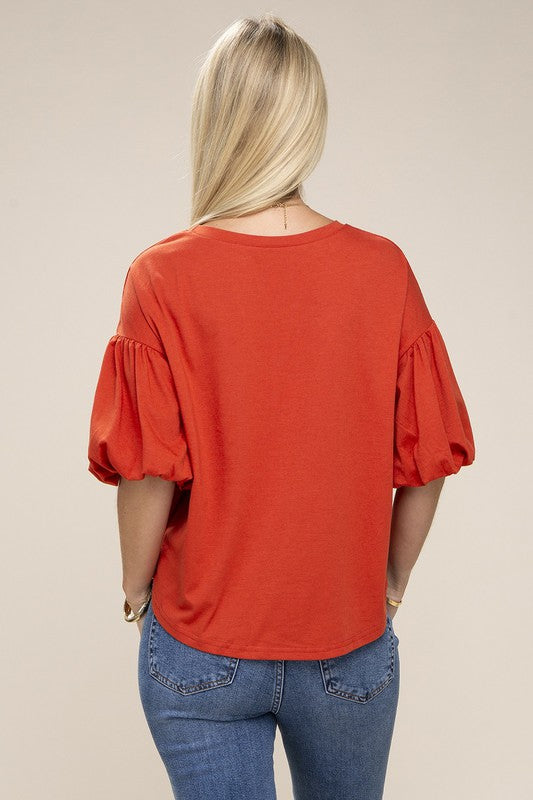 Ladies Bubble Sleeve Top