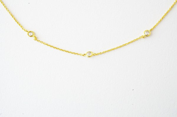 Crystal Bezel Trio Necklace