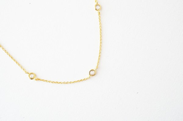 Crystal Bezel Trio Necklace