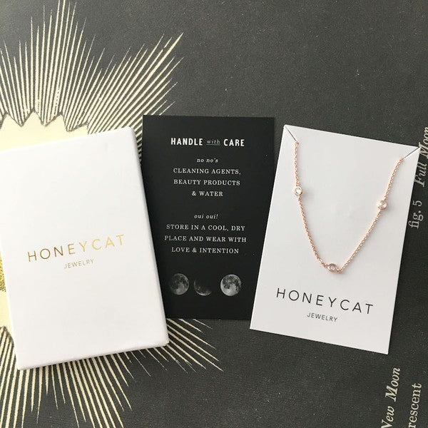Crystal Bezel Trio Necklace