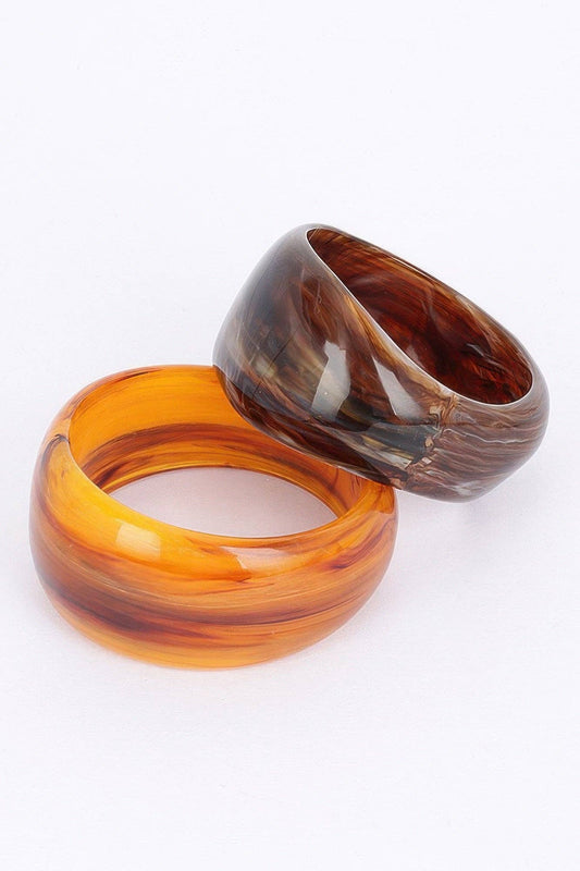 2pack Resin Bangle: Brown