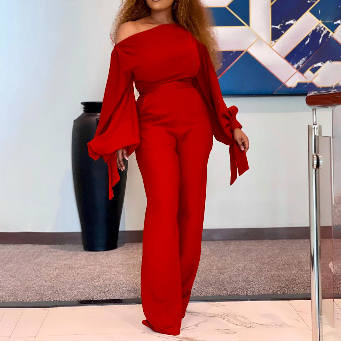 Women's  African Off-the-shoulder Jumpsuit