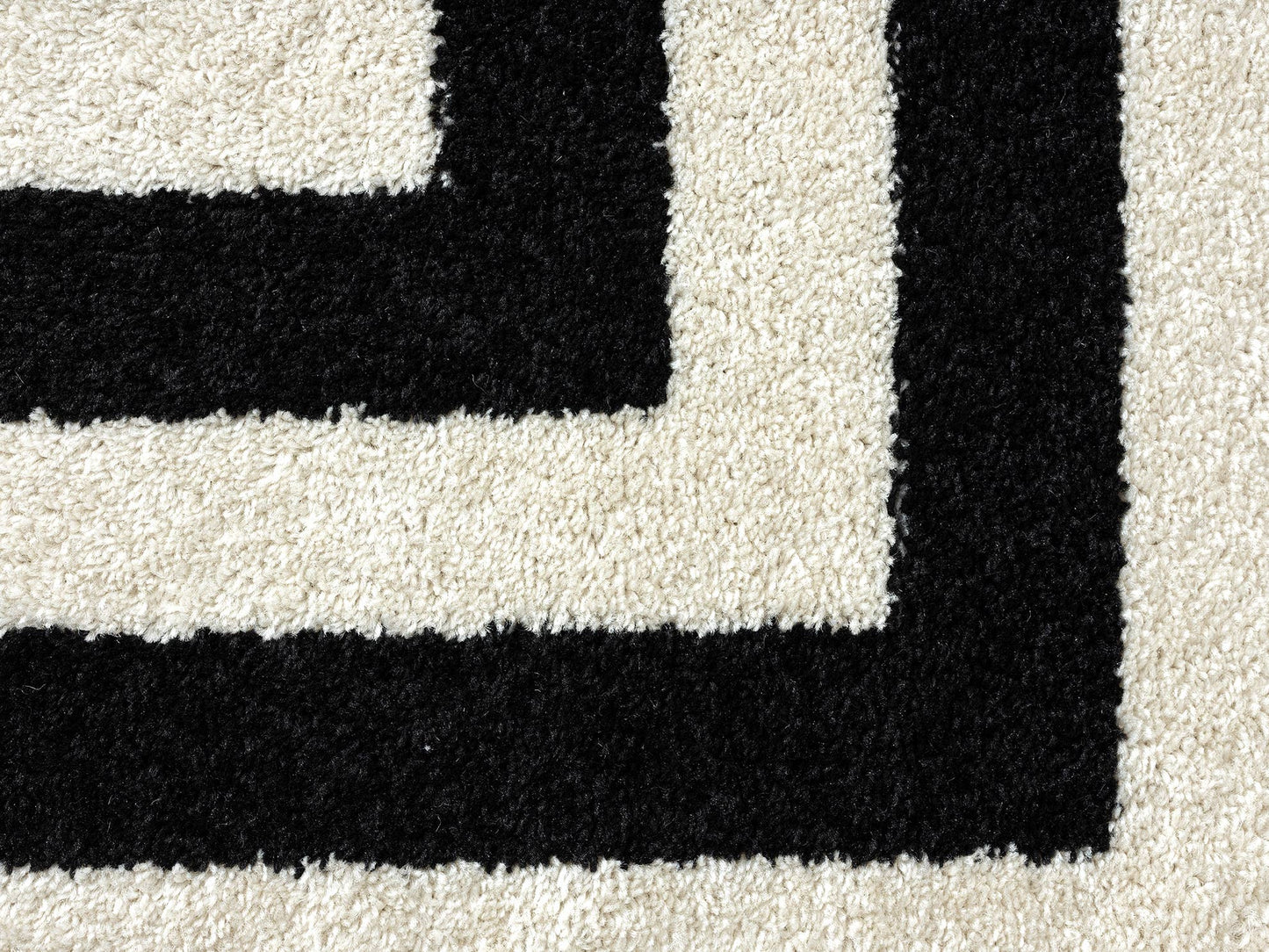 Abani Casa CAS120A -  Contemporary Black & Ivory Rectangular: 4' x 6'