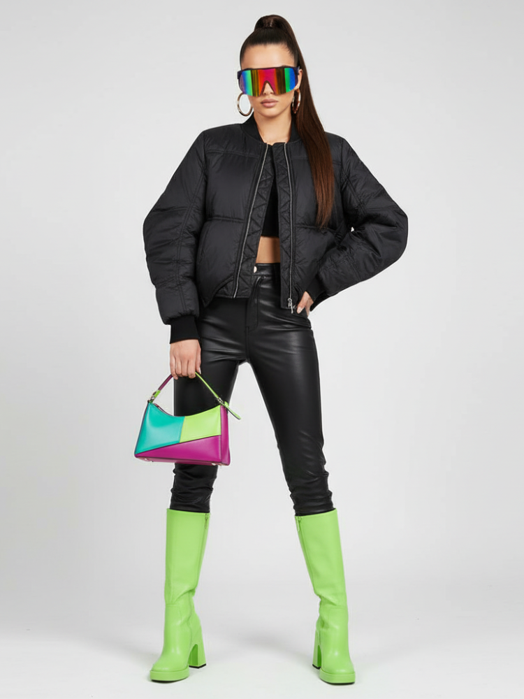 BUSHWICK Checkerboard Sequin Cropped Jacket BYMANYC ® New York