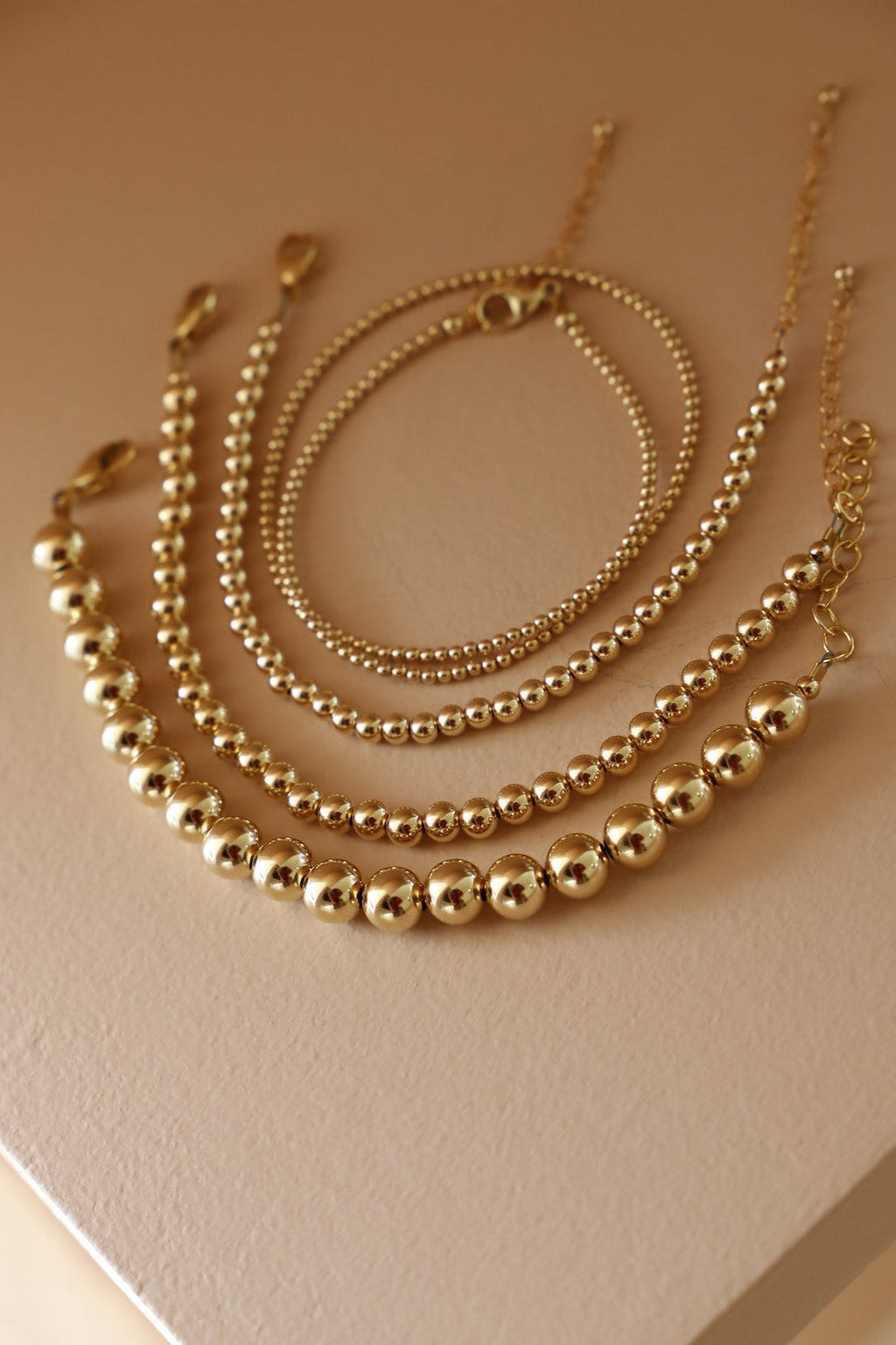 GOLD FILLED BEADED BRACELETS