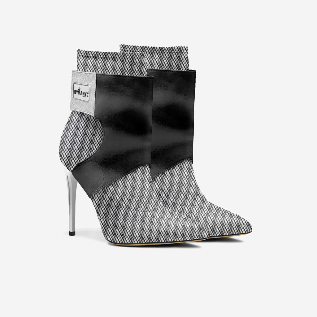 Limited Edition Vegan Stiletto Boots BYMANYC® New York Futurista Onyx