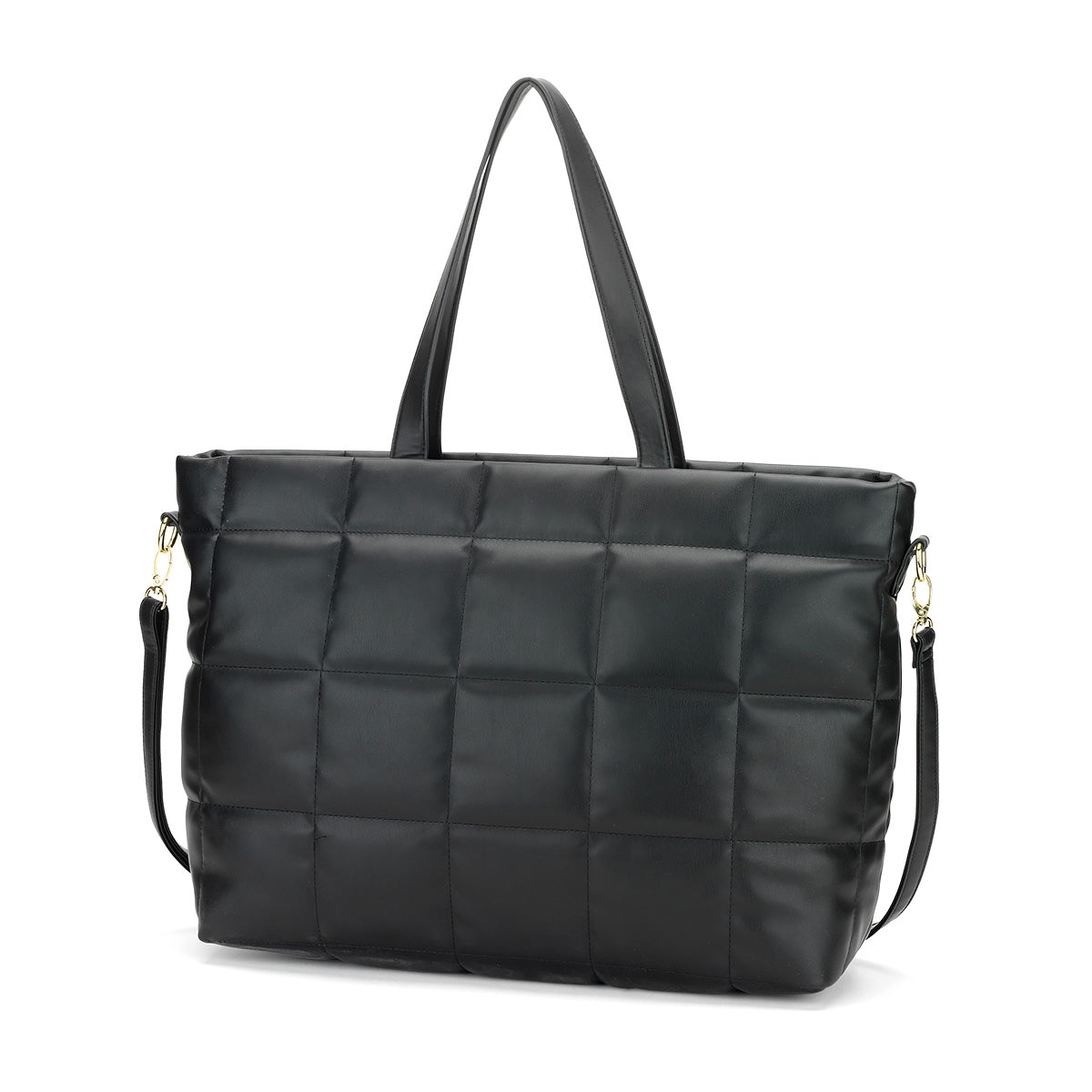 Black Parker Puffy Tote  by Viv & Lou