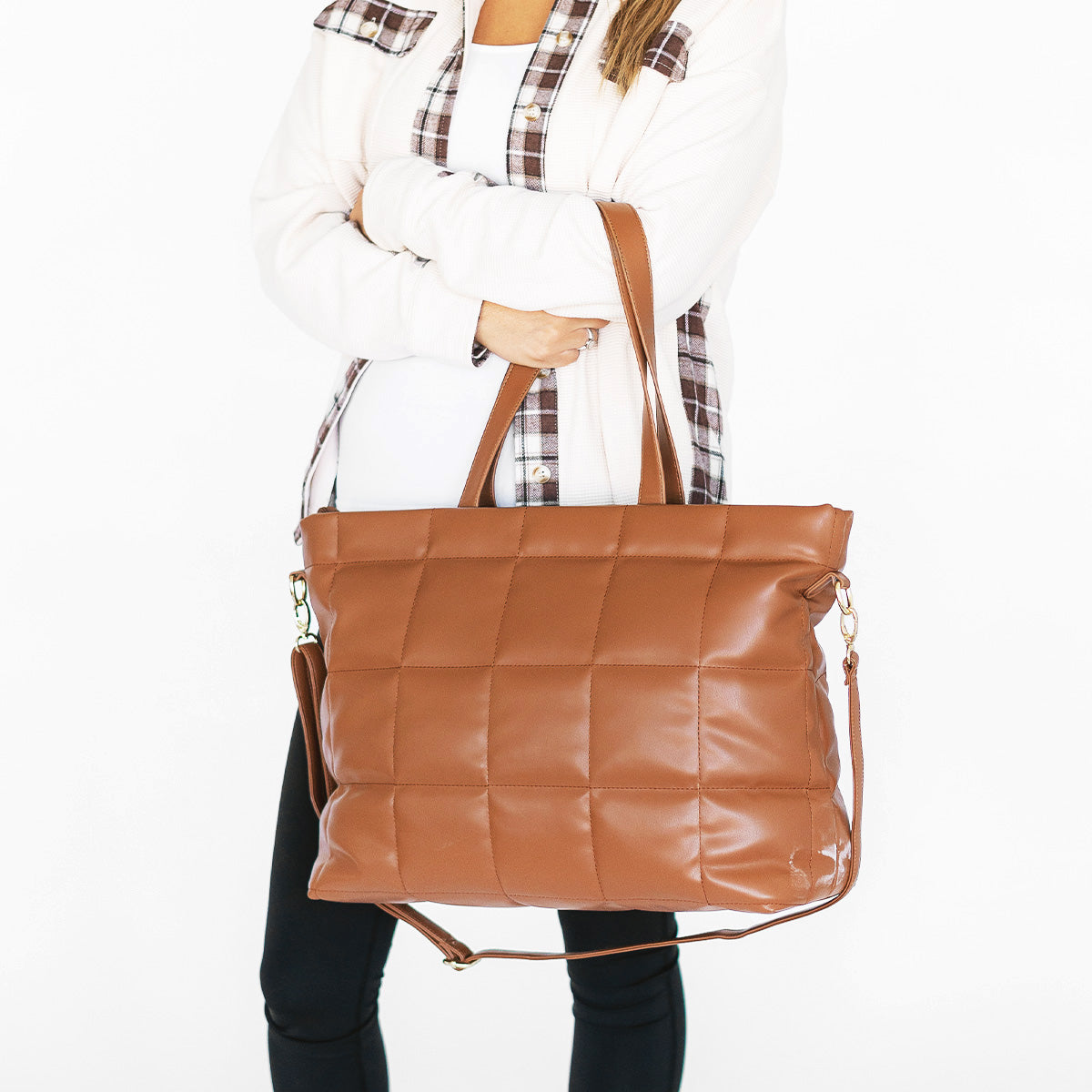 Camel Parker Puffy Tote