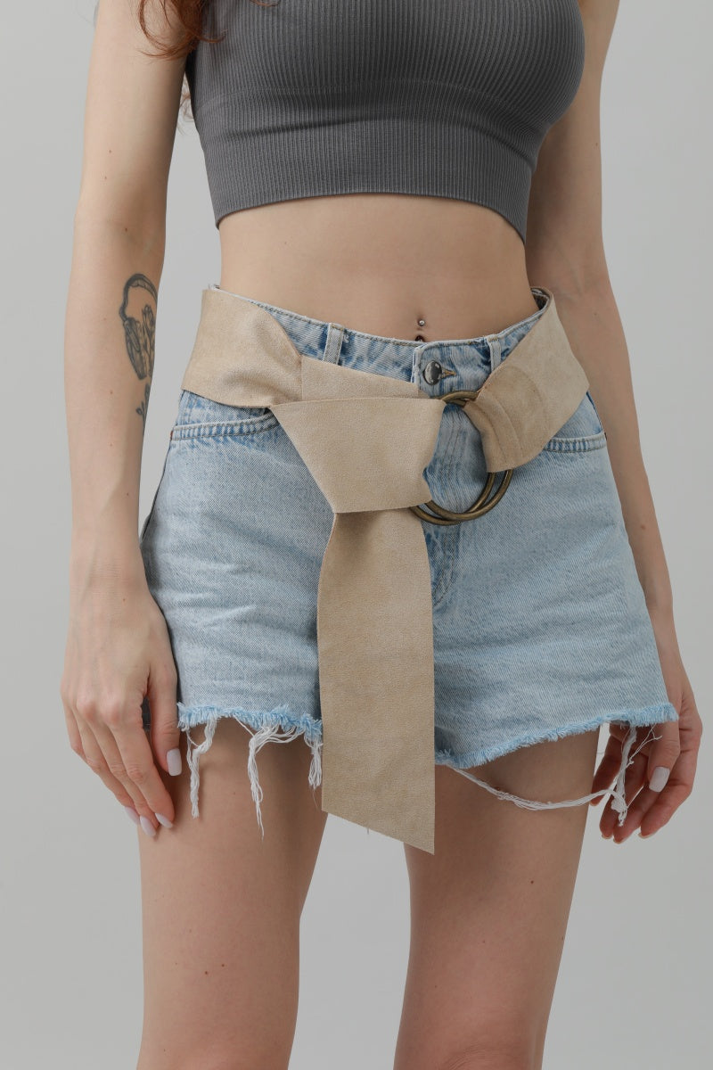 Double-Buckle Suede Corset Belt – Adjustable Wrap Design ⚜️🖤