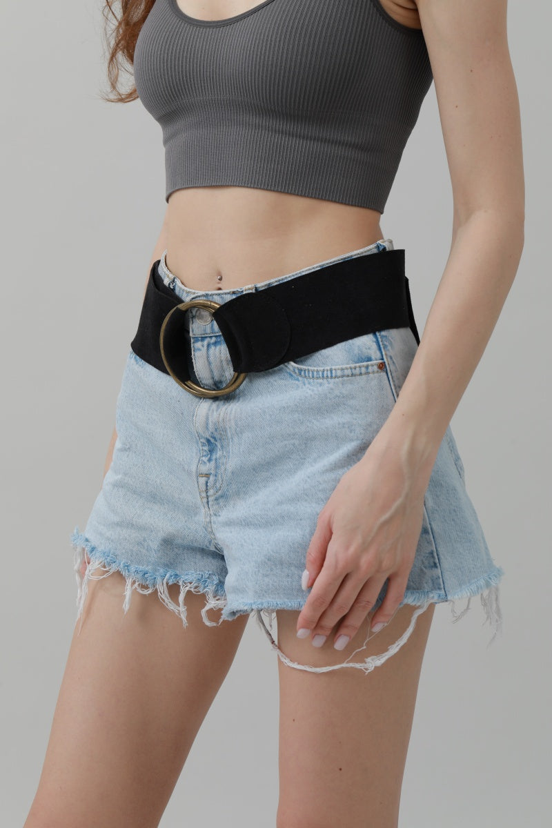 Double-Buckle Suede Corset Belt – Adjustable Wrap Design ⚜️🖤