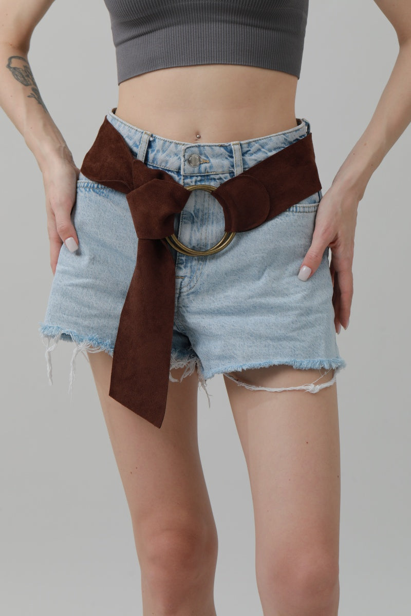 Double-Buckle Suede Corset Belt – Adjustable Wrap Design ⚜️🖤