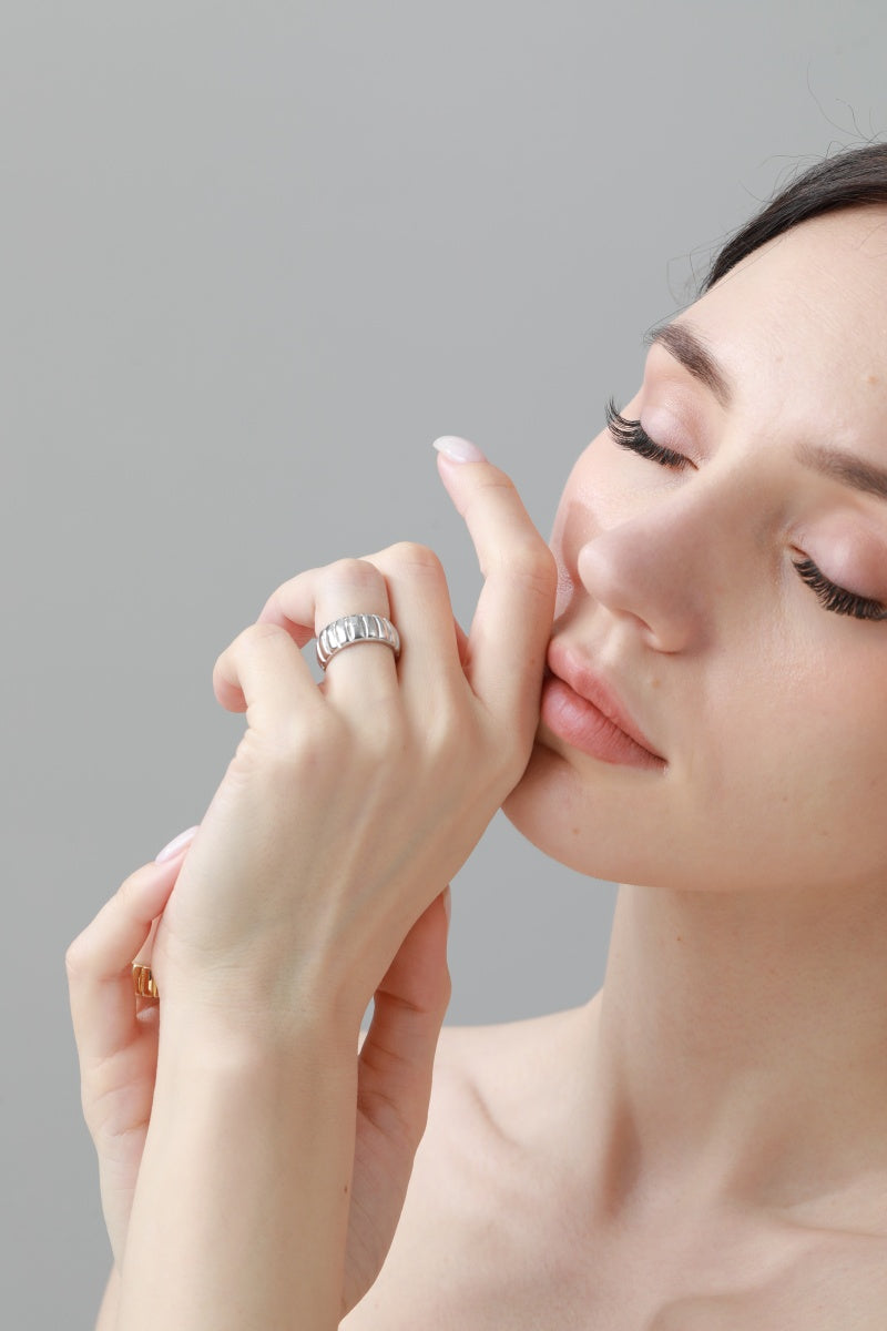 Spiral Nugget Ring – Open Band Stackable Jewelry ⚪⛓️