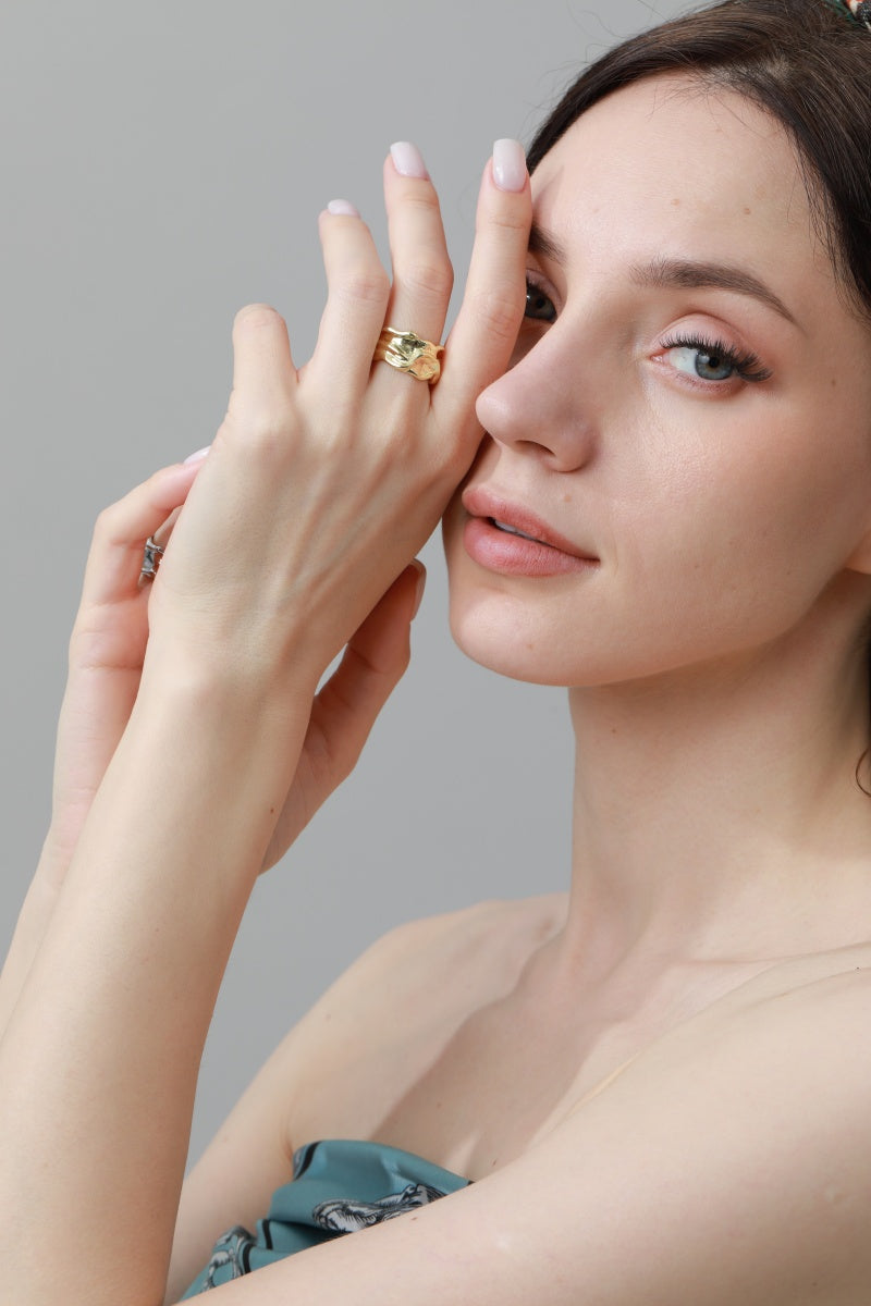 Luxe Asymmetrical Nugget Rings – Minimalist Open-Band Jewelry 🌟⛓️