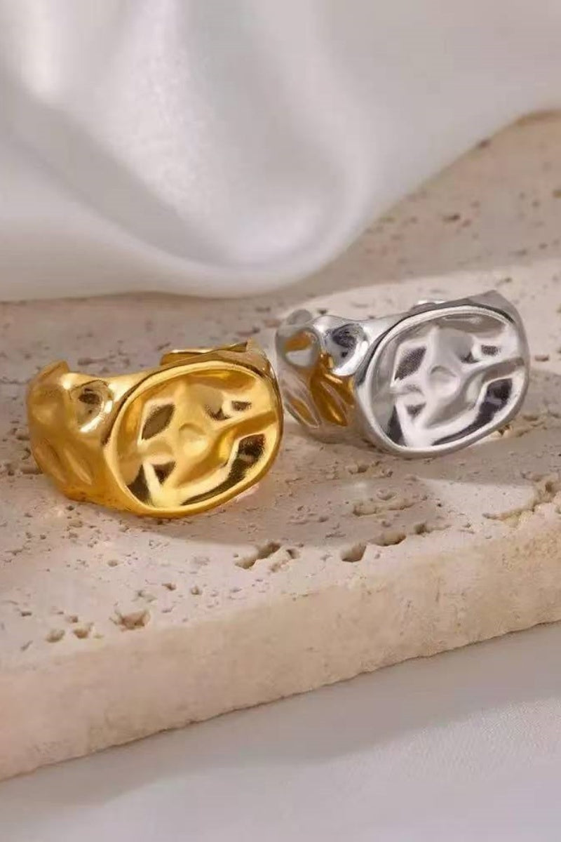 Architectural Knuckle Ring – Minimalist Open-Band Design ✨⛓️