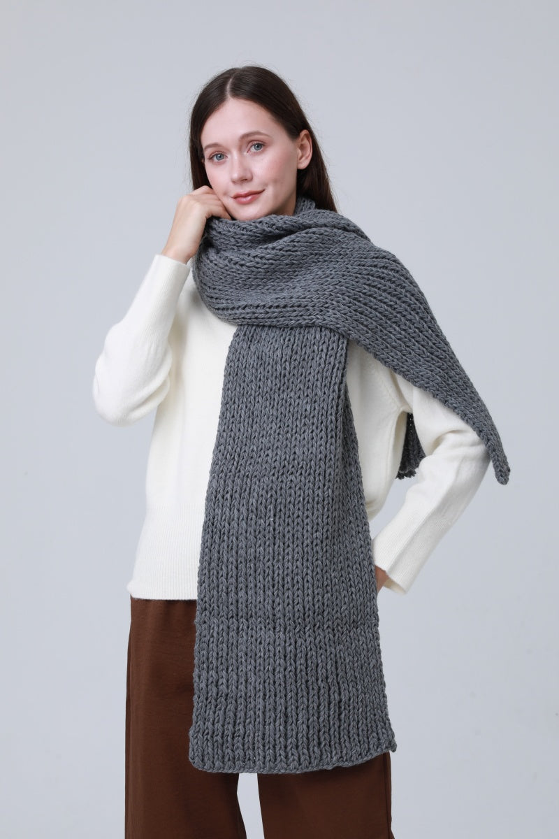 Chunky Ribbed Scarf – Oversized Winter Wrap for Women 🧣❄️