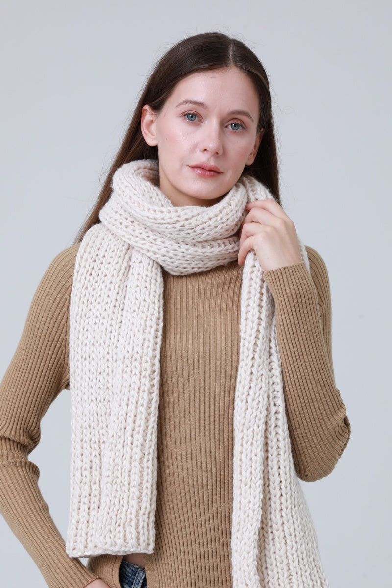 Chunky Ribbed Scarf – Oversized Winter Wrap for Women 🧣❄️