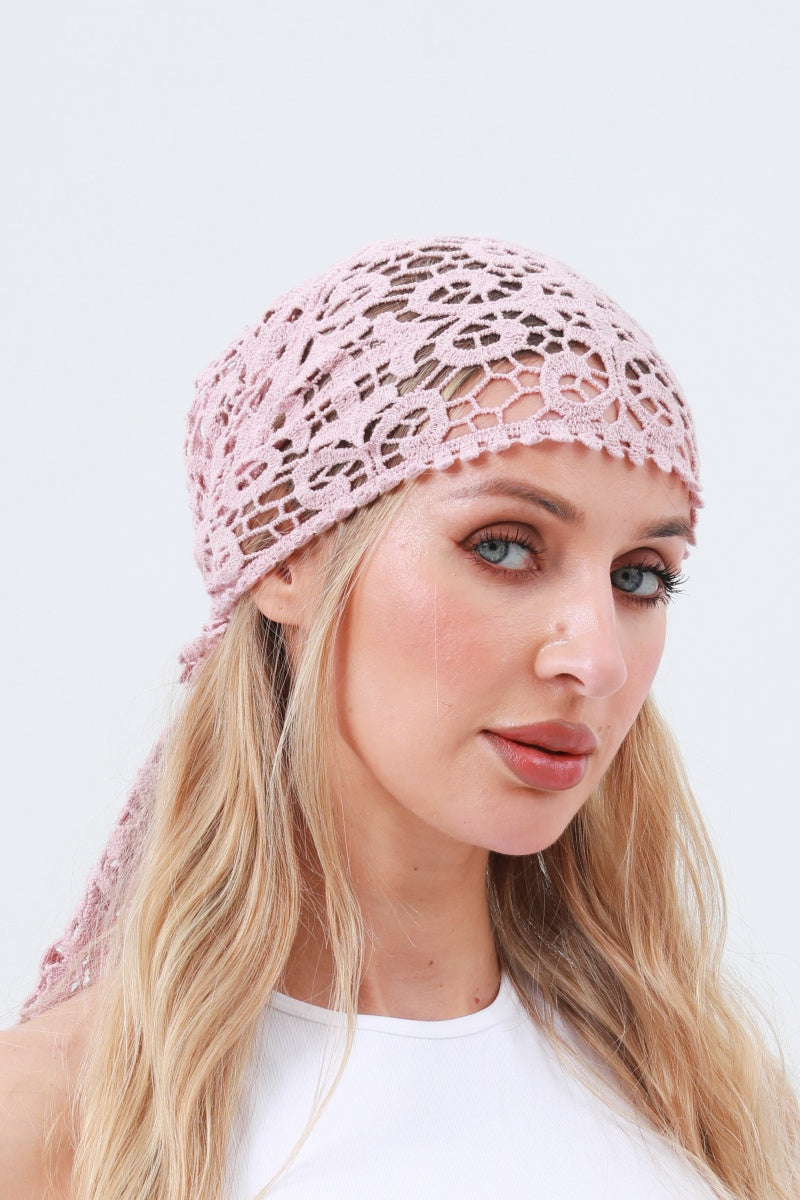 Crochet Embroidered Bandana Shawl – Soft Cotton Summer Wrap 🌼