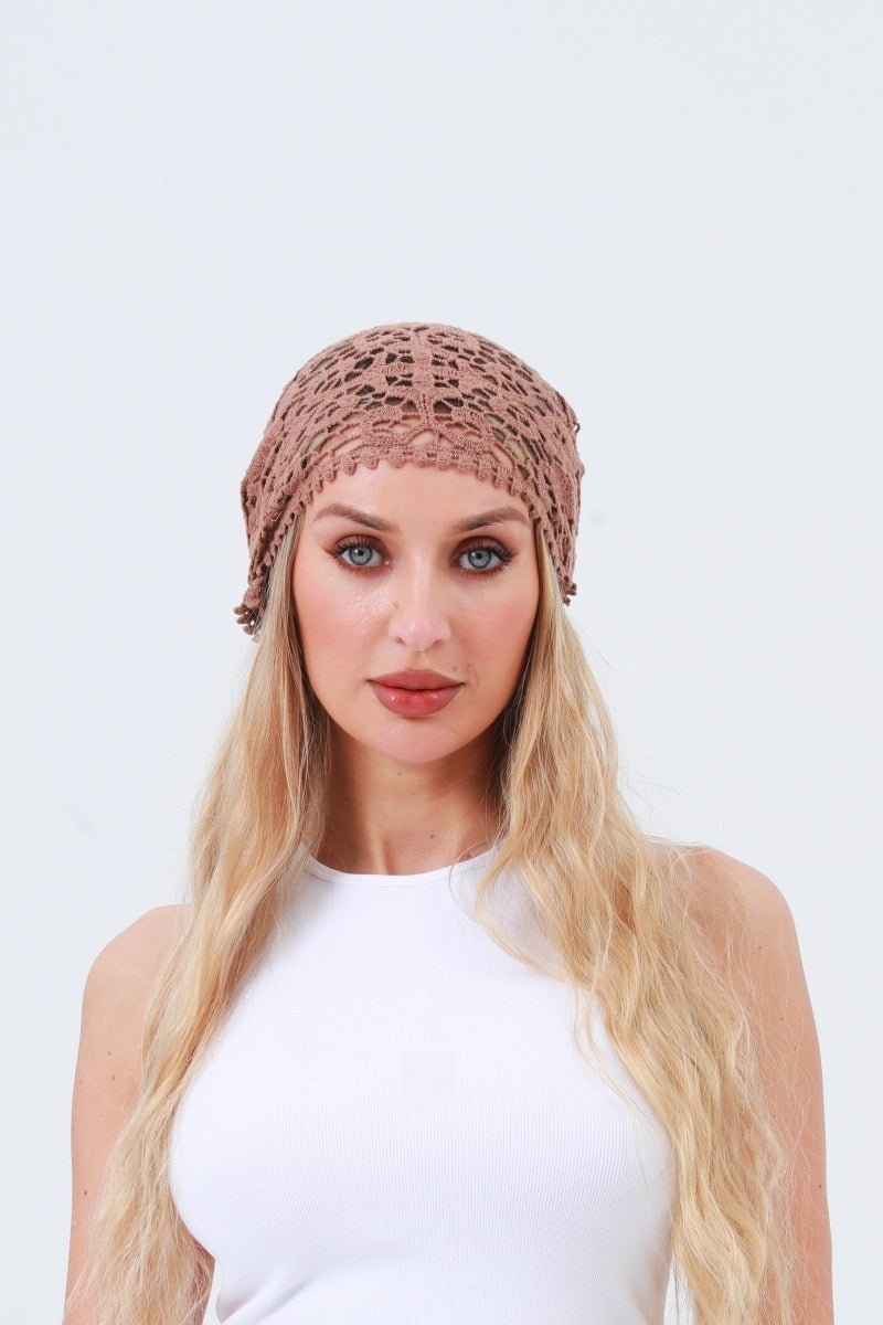 Crochet Embroidered Bandana Shawl – Soft Cotton Summer Wrap 🌼