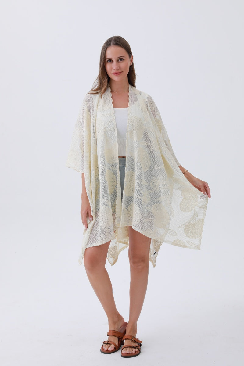 Luxury Embroidered Kimono – Elegant Solid Cover-Up 🌸🧵
