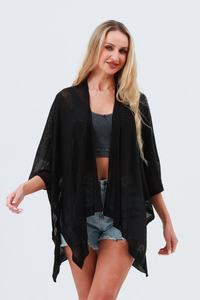 Oversized Mesh Knit Kimono – Lightweight & Airy Cover-Up 🌬️🧥
