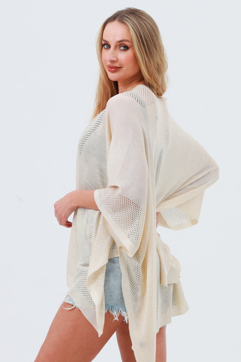 Oversized Mesh Knit Kimono – Lightweight & Airy Cover-Up 🌬️🧥