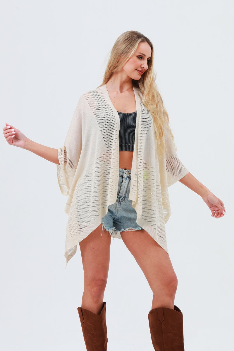 Oversized Mesh Knit Kimono – Lightweight & Airy Cover-Up 🌬️🧥