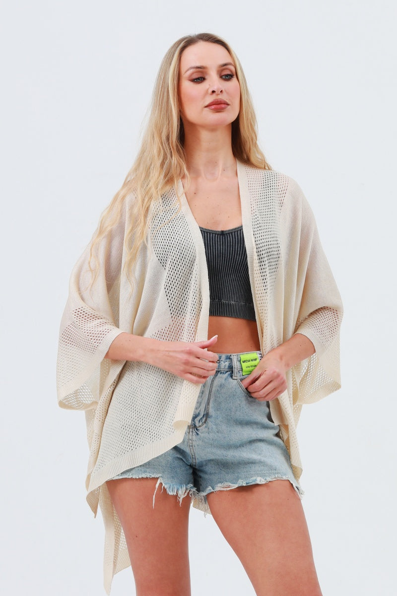 Oversized Mesh Knit Kimono – Lightweight & Airy Cover-Up 🌬️🧥