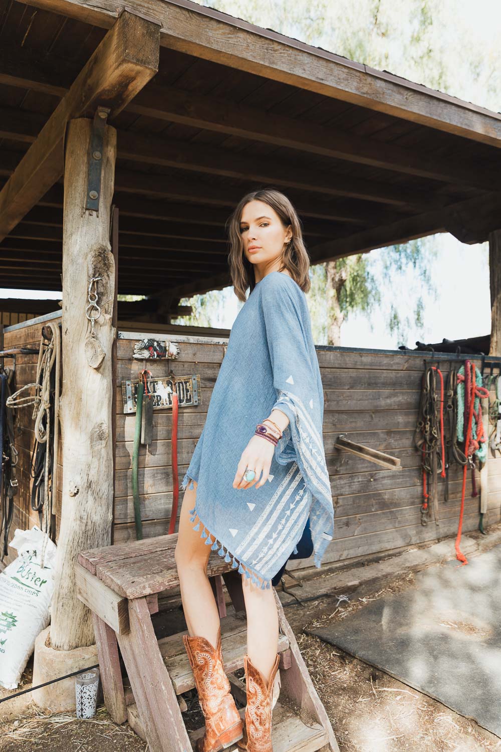 Aztec Embroidered Tunic Kimono