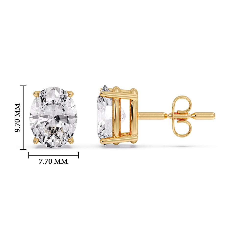 Stud Earring Basket Oval Shaped