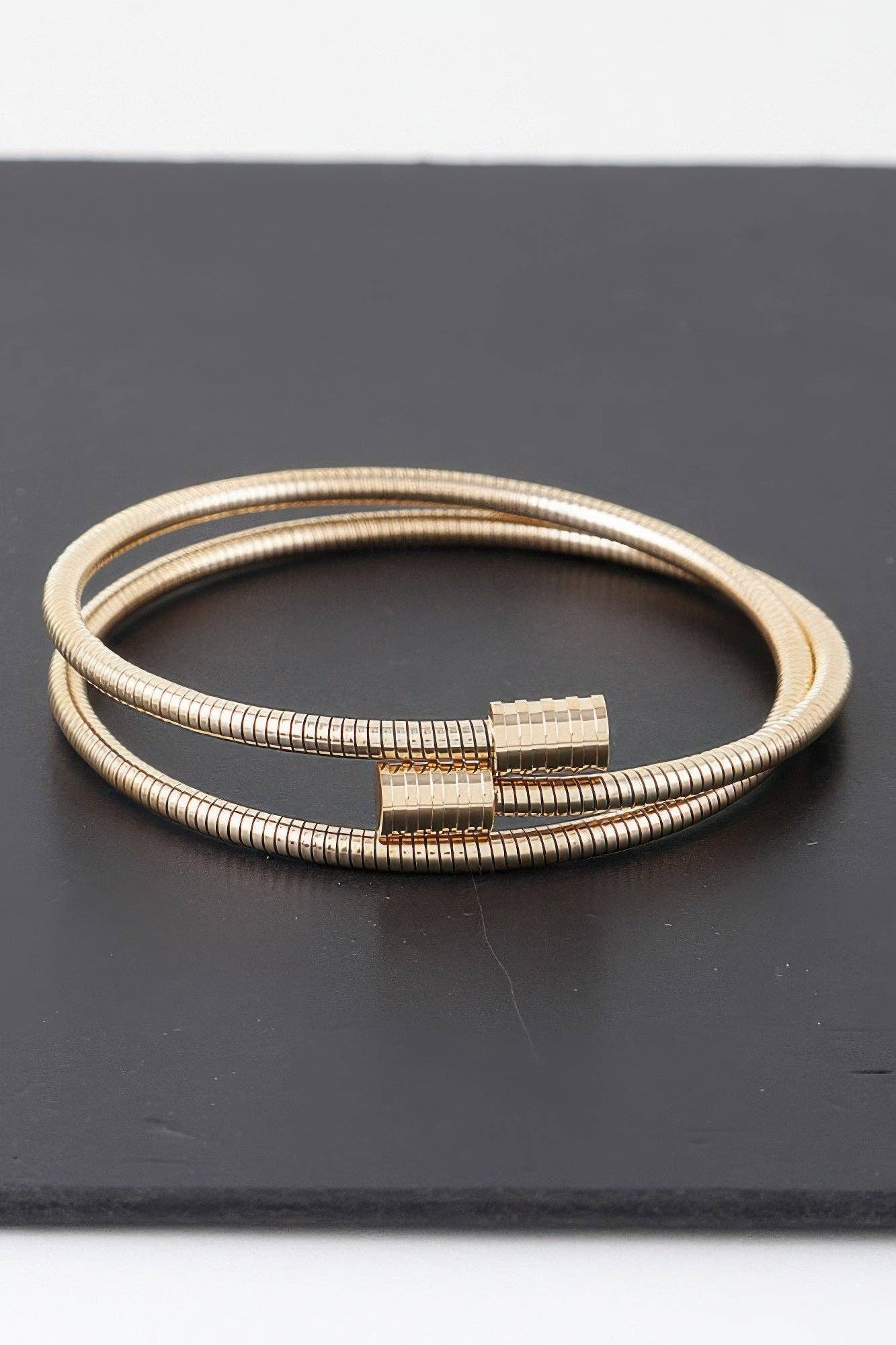 Coil Wrapped Bracelet: Silver