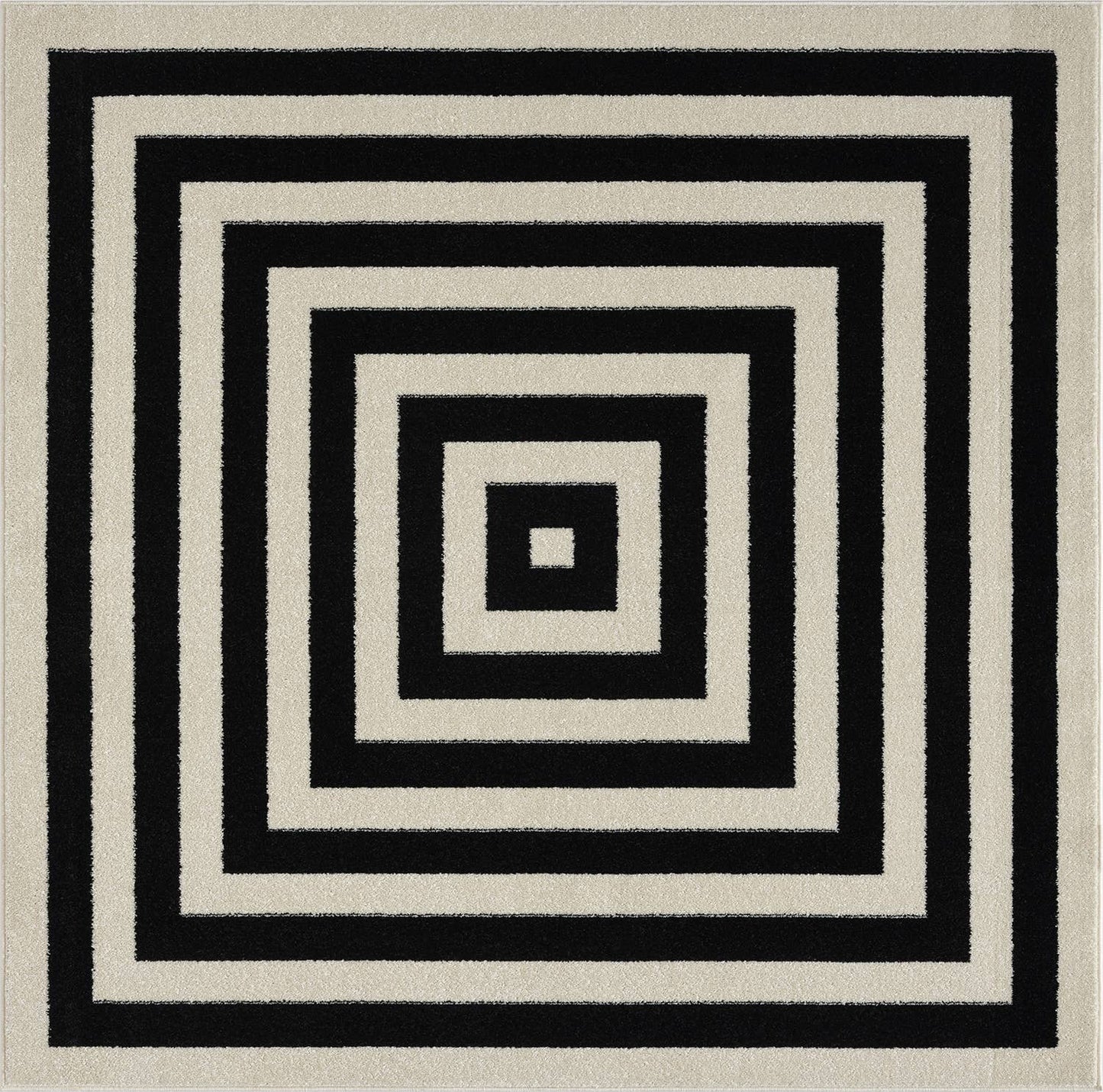 Abani Casa CAS120A -  Contemporary Black & Ivory Rectangular: 4' x 6'