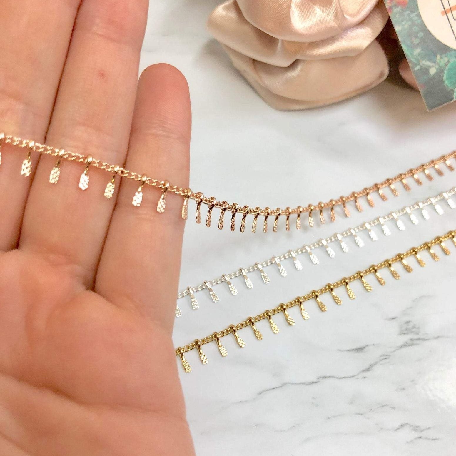 Rose + Gold + Silver Fringe