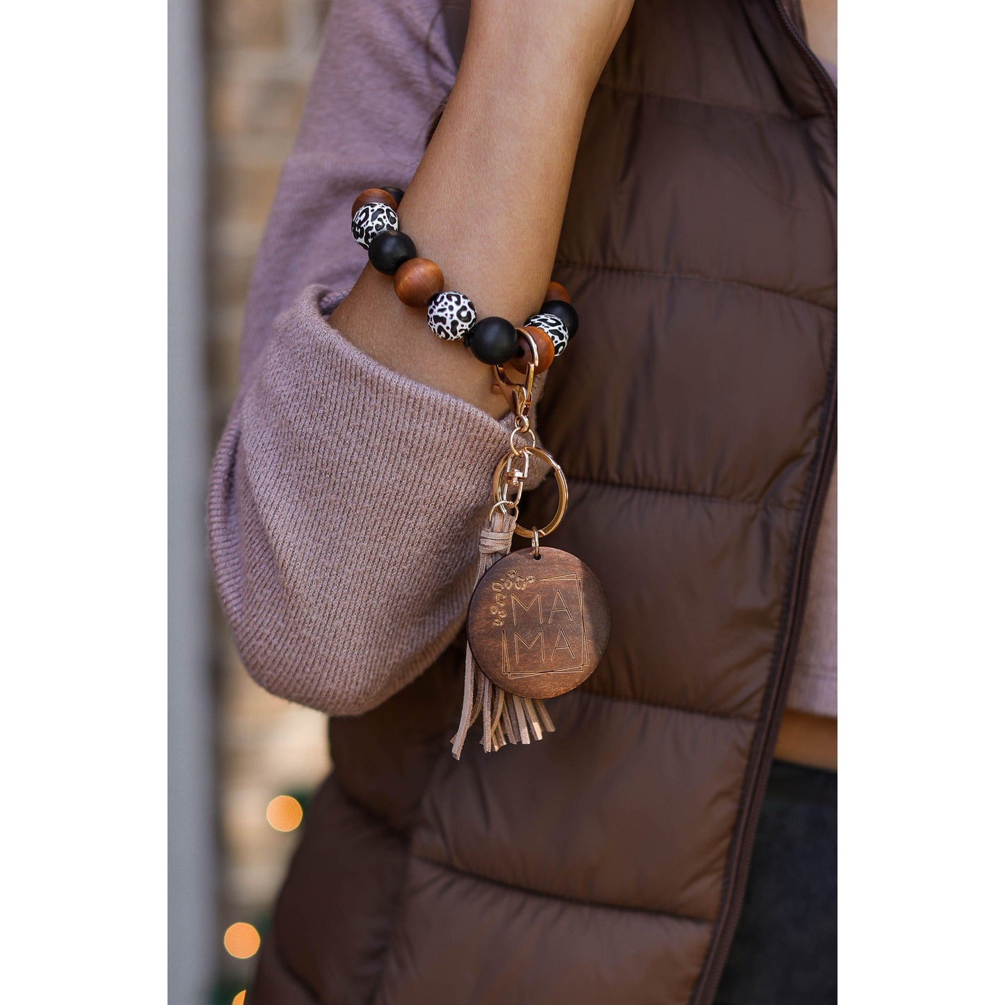 Mama PENDANT Beaded Tassel Keychain*