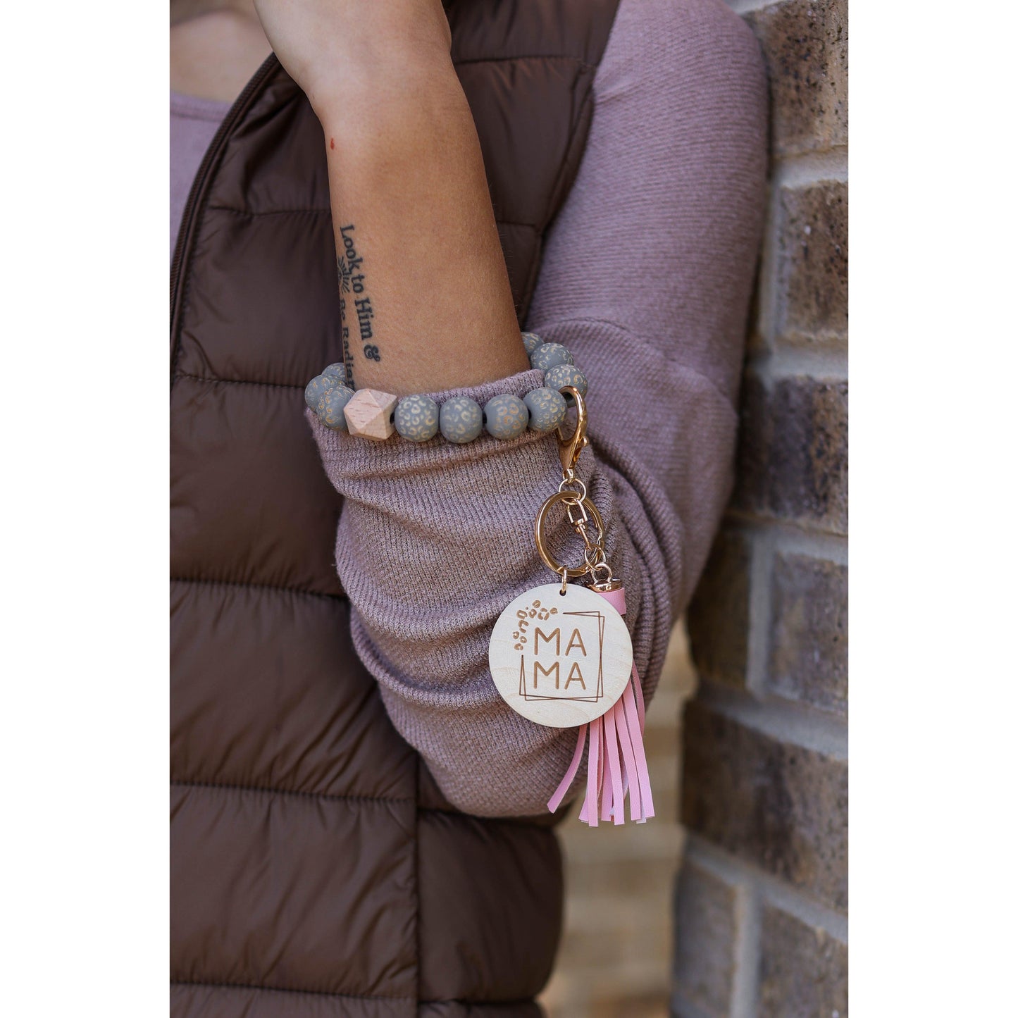 Mama PENDANT Beaded Tassel Keychain*