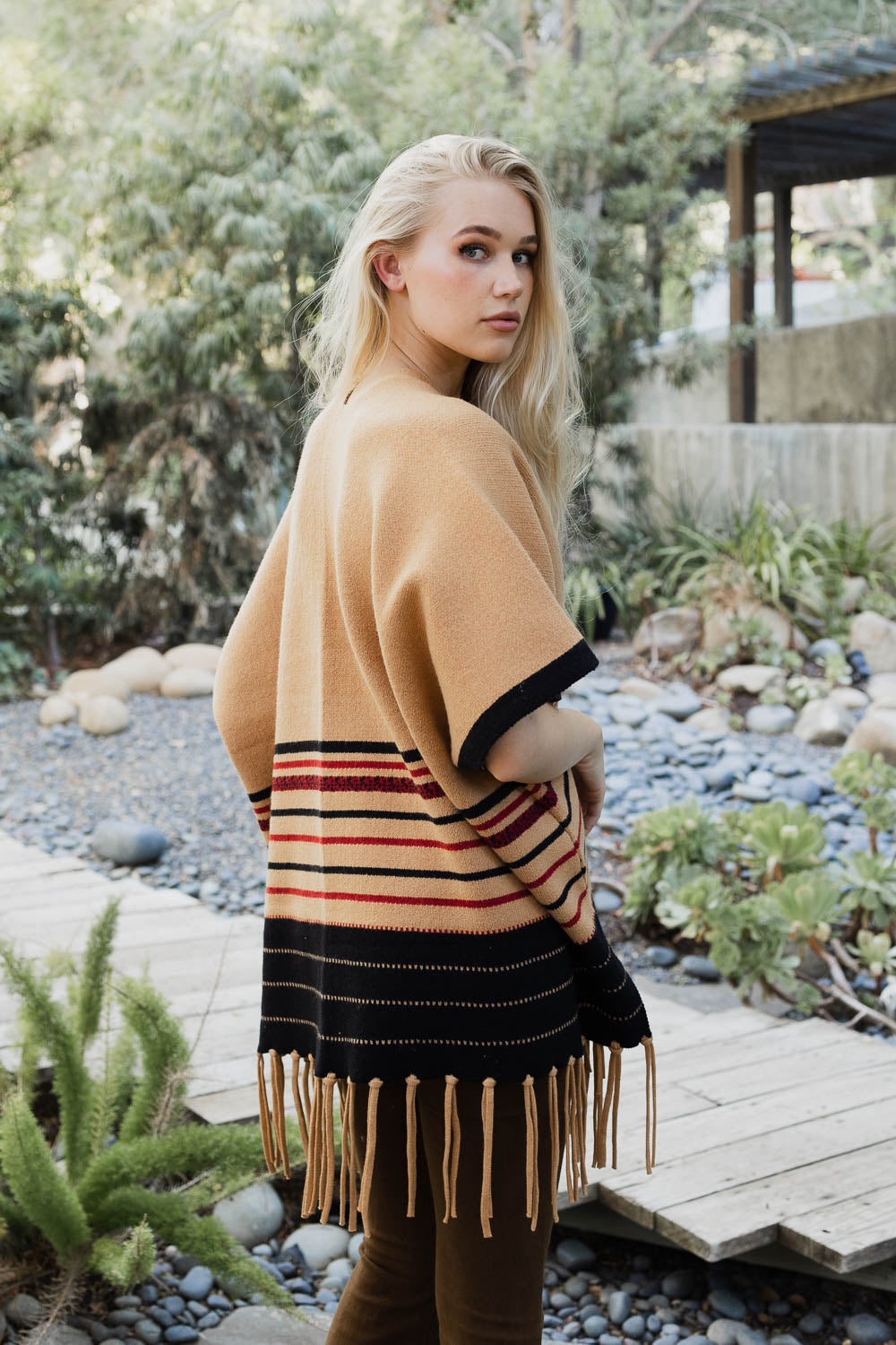 Western Luxe Fringed Ruana Ponchos
