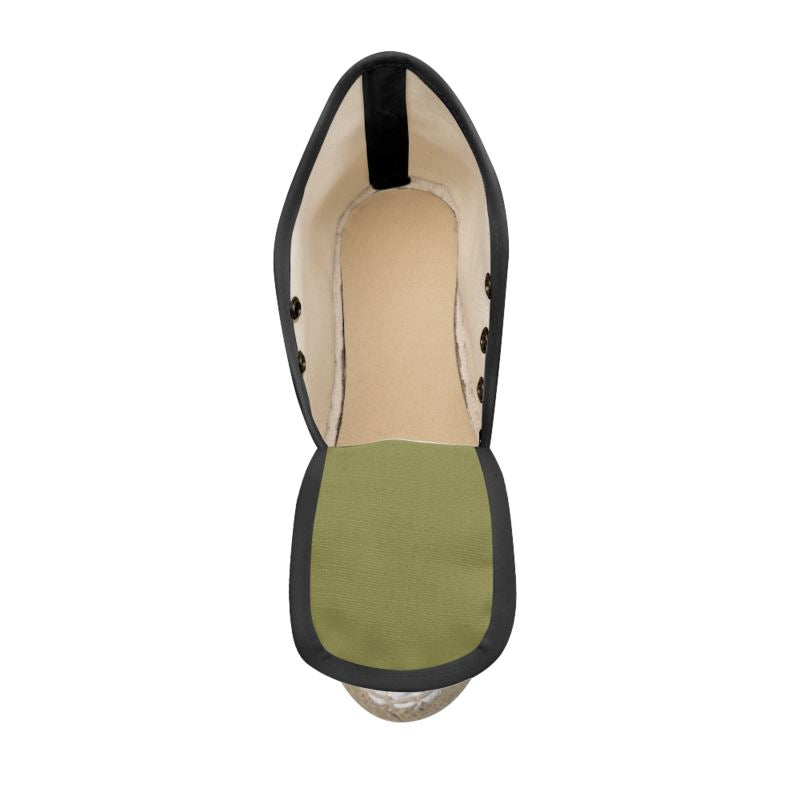 FÉTICHE BV Signature  Camo Designer Wedge Espadrilles