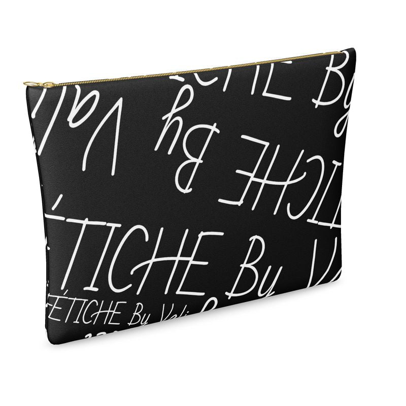 FÉTICHE BV  Go hard Word Art Leather Clutch Bag