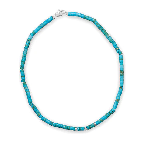 Turquoise Heshi Bead Necklace