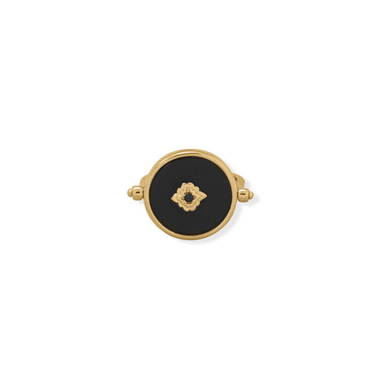 The Day and Night Mother of Pearl Black Onyx Ring