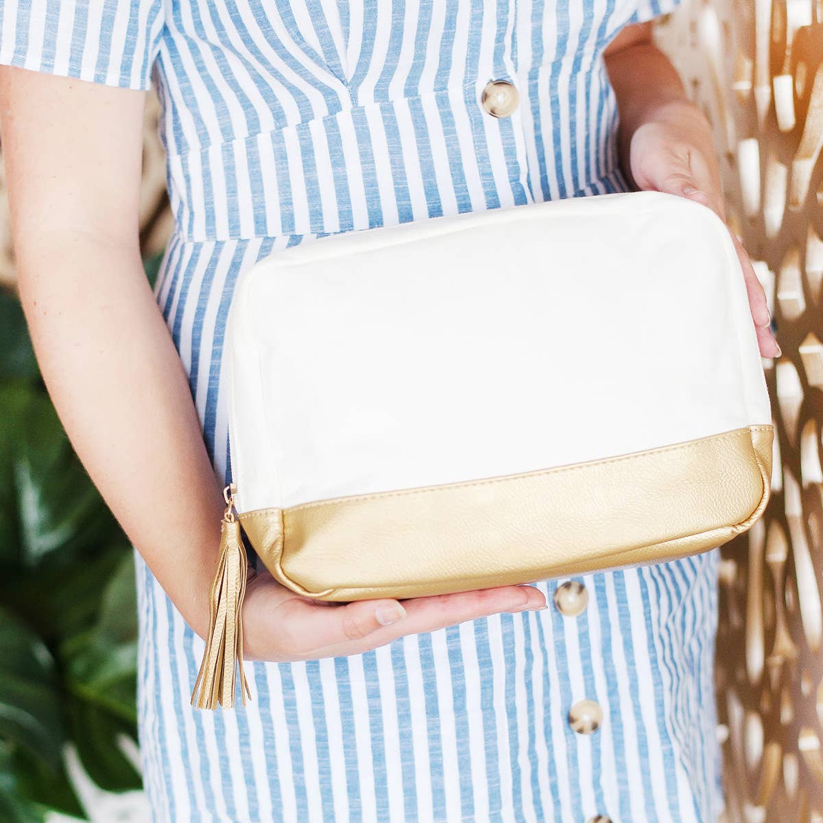 Creme Cabana Cosmetic Bag: Creme